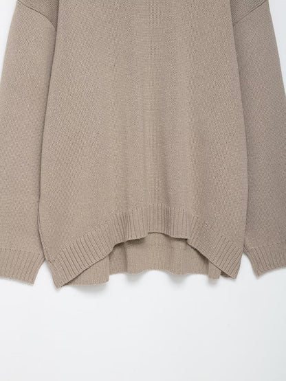 Pull en tricot décontracté pour femmes avec épaules tombantes et ourlet large Chic und Stil
