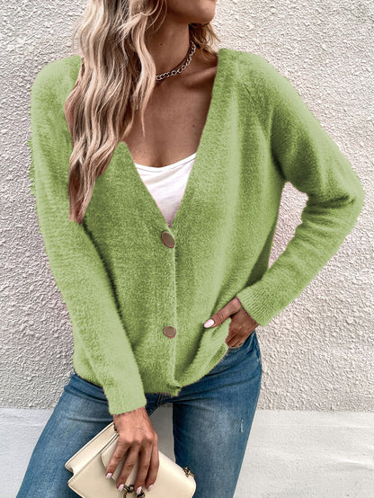 Cardigan femme en V confortable avec détails de boutons Chic und Stil