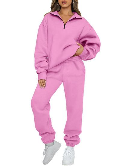 Chic and Style women's sporty zip sweater and jogger pants set