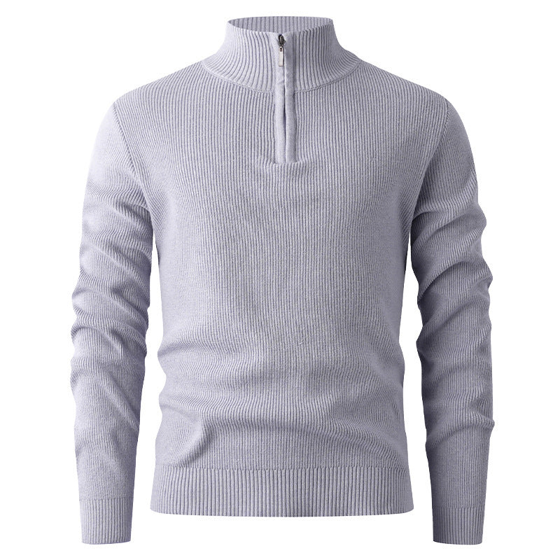 Pull en tricot pour hommes avec demi-fermeture éclair et structure côtelée Chic und Stil