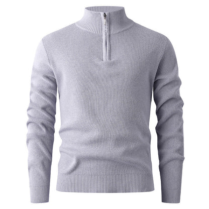 Pull en tricot pour hommes avec demi-fermeture éclair et structure côtelée Chic und Stil