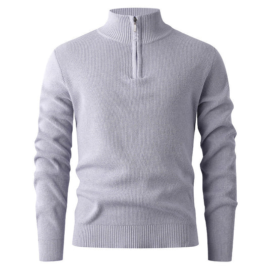 Pull en tricot pour hommes avec demi-fermeture éclair et structure côtelée Chic und Stil
