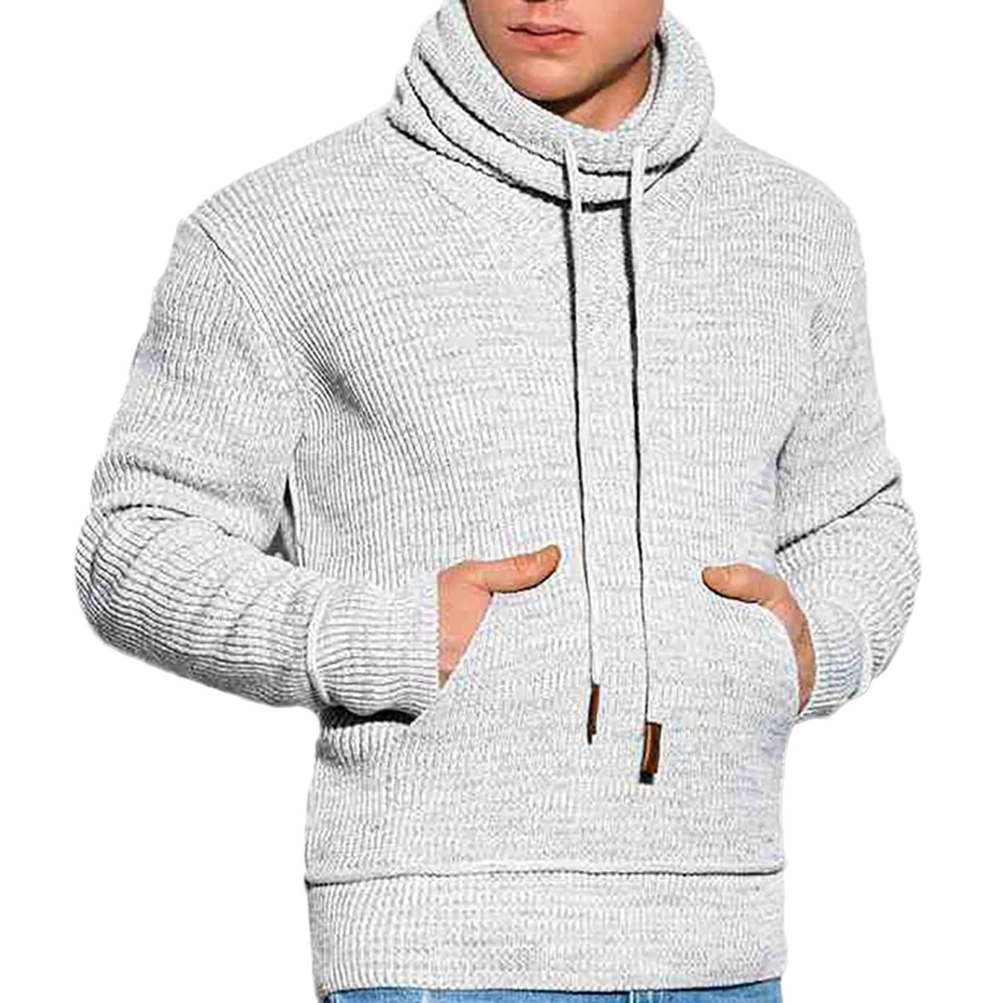 Men's hoodie with coarse knit pattern and practical kangaroo pockets Chic and Style