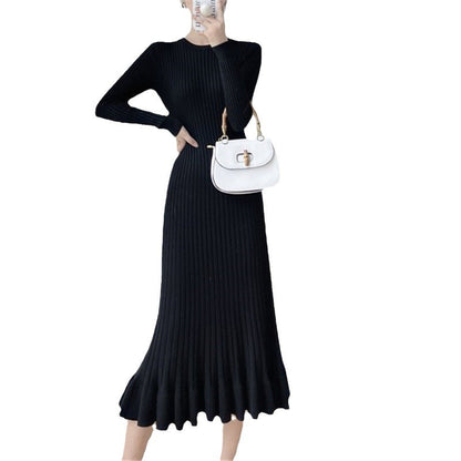 Robe en tricot pour femmes avec une élégante structure en côtes et un ourlet fluide Chic und Stil