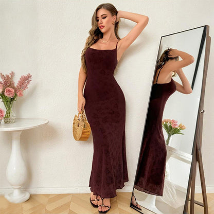 Robe maxi en dentelle florale pour femmes Chic und Stil
