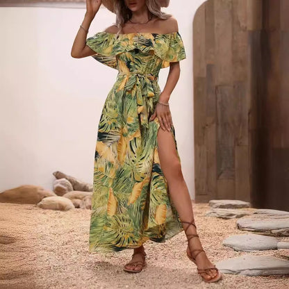 Robe Maxie Off-Shoulder pour femme avec fente latérale Chic und Stil