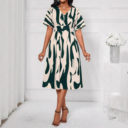 Robe midi femme avec impression abstraite Chic und Stil