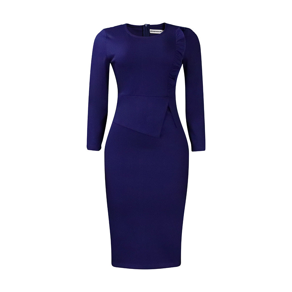 Robe ajustée pour femmes avec manches longues et ruching Chic und Stil