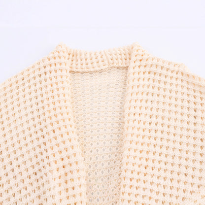 Cardigan en tricot pour femmes avec design asymétrique et élégant ceinturon à la taille Chic und Stil