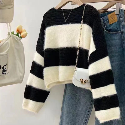 Pull confortable pour femmes avec une coupe ample et un motif rayé remarquable Chic und Stil
