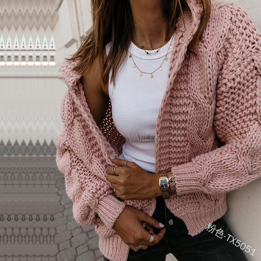 Dames pull cardigan en grosse maille à coupe asymétrique et manches oversized Chic und Stil