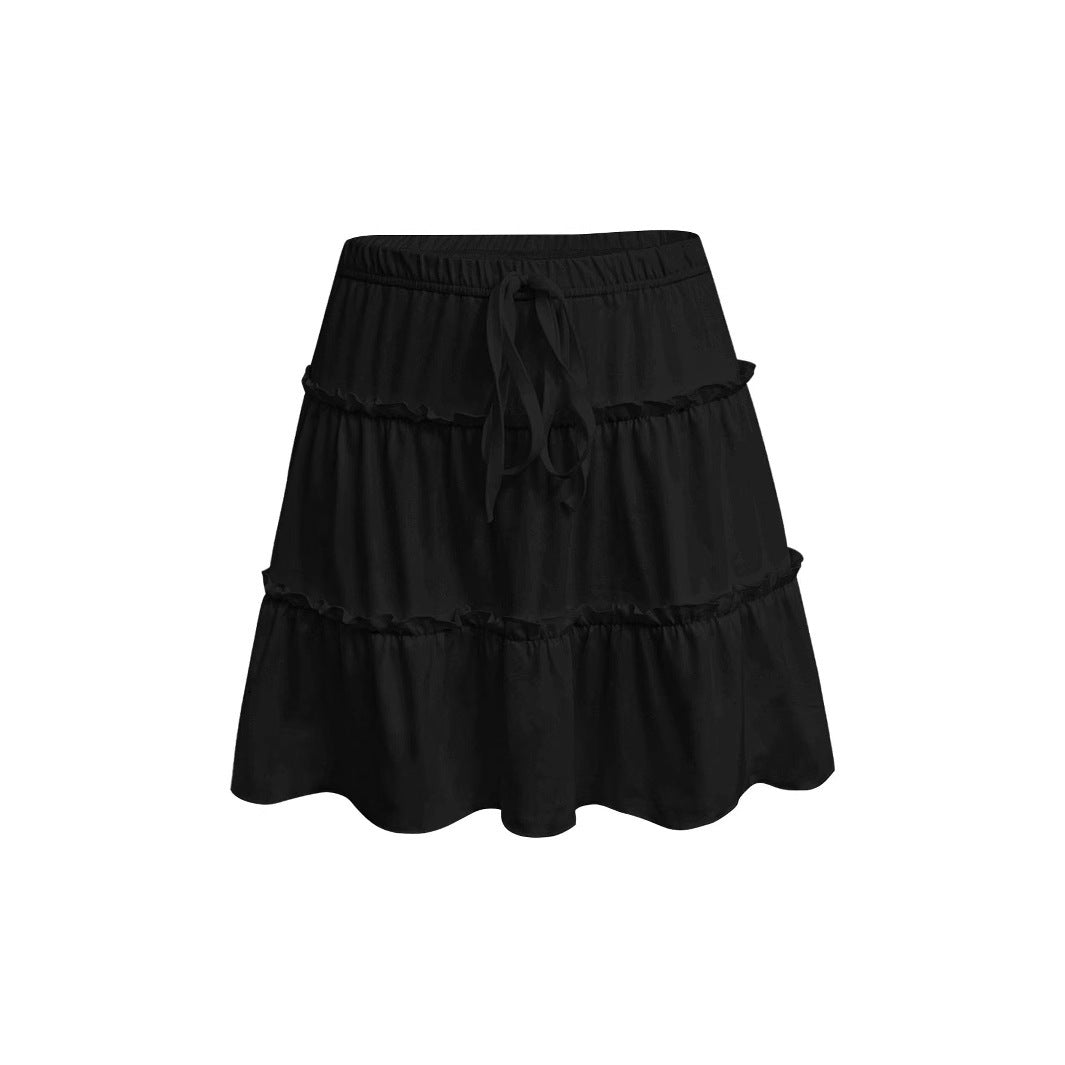Ladies High Waisted Ruffle Skirt Chic and Style