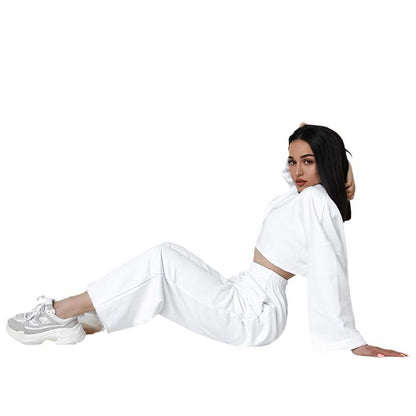 Dames élégant ensemble de salon avec haut ample et pantalon taille haute Chic und Stil