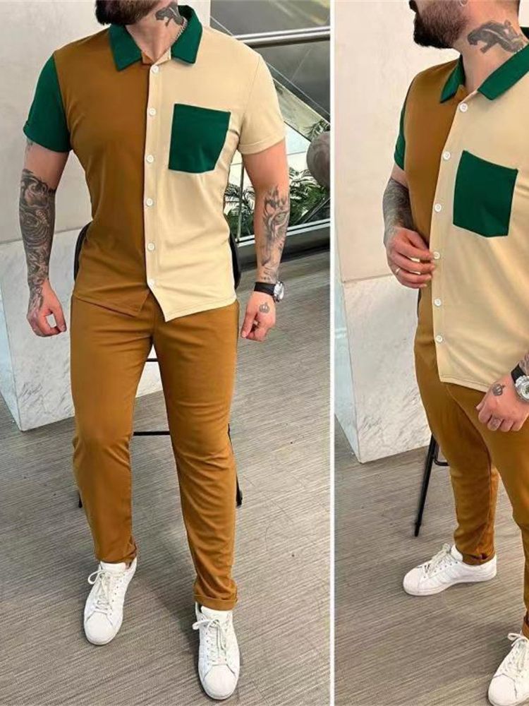 Homme tenue décontractée colorblock Chic und Stil