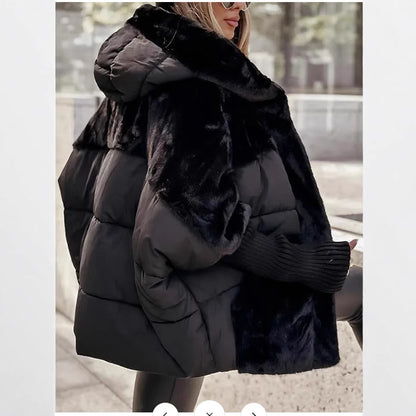 Functional jacket for women with attractive fur elements and hood Chic and Style