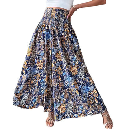 Dames imprimé tropical pantalons larges Chic und Stil