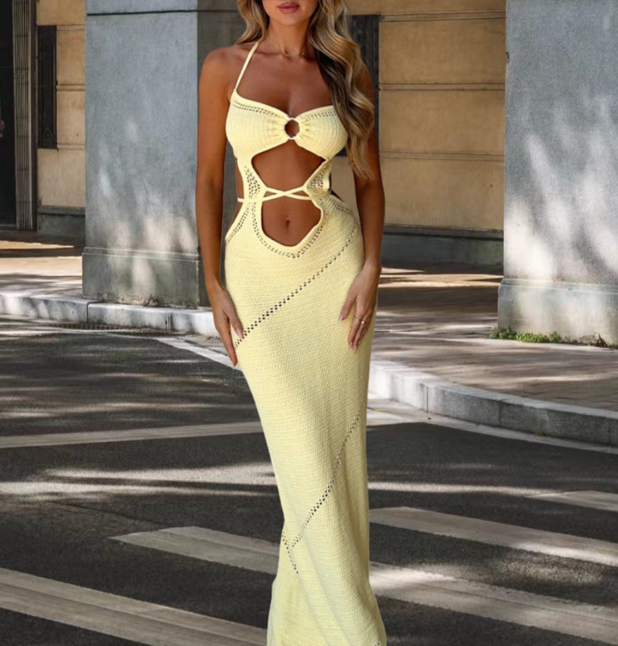 Robe en tricot pour femmes avec des détails découpés et un design à encolure licou Chic und Stil