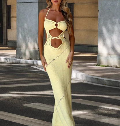 Robe en tricot pour femmes avec des détails découpés et un design à encolure licou Chic und Stil