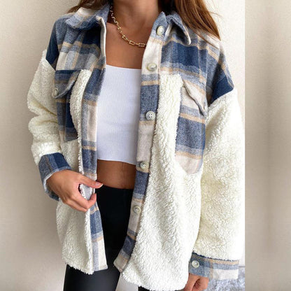 Veste en flanelle oversize pour dames avec doublure douce et poches pratiques Chic und Stil