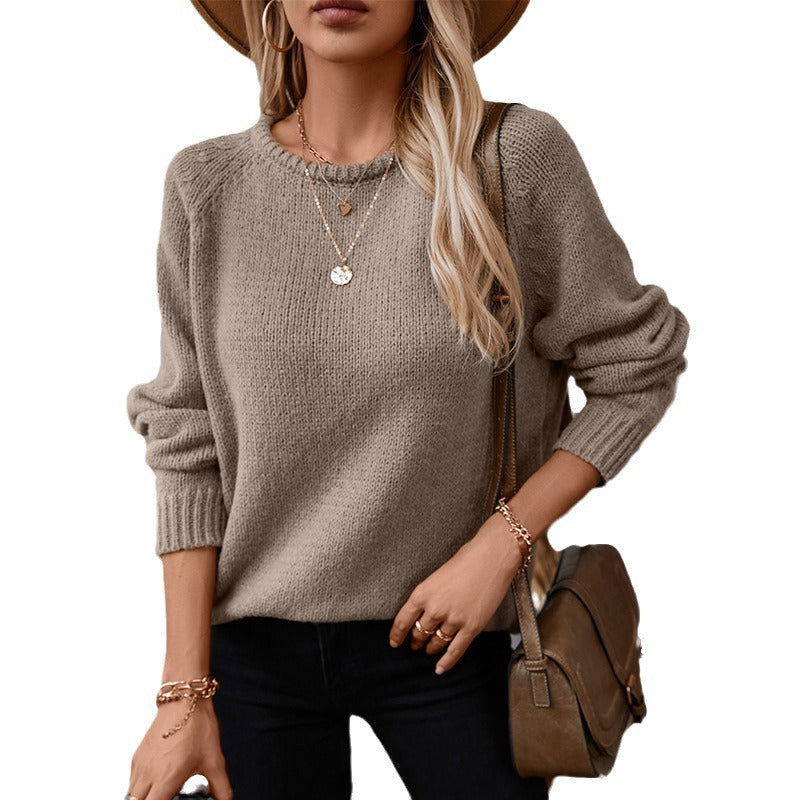 Pull en tricot confortable pour femmes avec une coupe ample et un col rond Chic und Stil