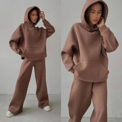 Women casual fleece hoodie and loose jogger pants Chic and Style