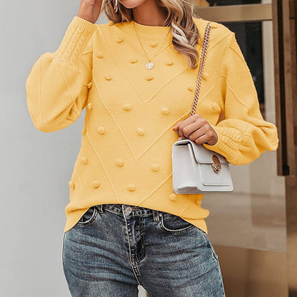 Pull en tricot pour femmes avec des pois 3D Chic und Stil