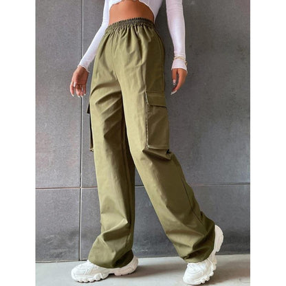 Pantalon cargo pour femmes avec poches latérales et taille élastique Chic und Stil