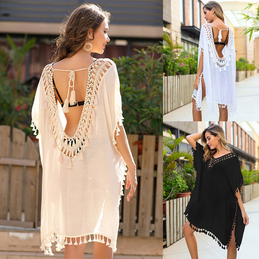 Dames élégantes Détails en crochet Plage-Cache Épouvantail Chic und Stil