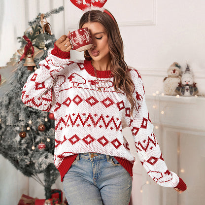 Pull en tricot pour femmes avec un motif gai et une coupe décontractée Chic und Stil