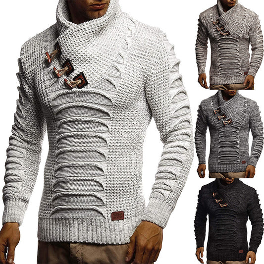 Pull en grosse maille pour homme avec col châle innovant et design rustique Chic und Stil