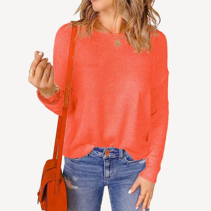 Pull en tricot épais pour femmes avec une coupe large et un décolleté V décoratif Chic und Stil