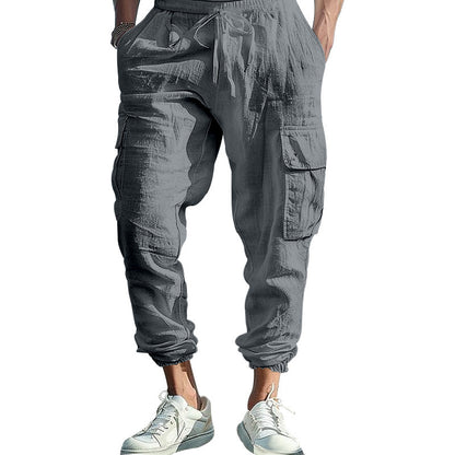 Casual cargo pants for men with elastic waistband and practical side pockets Chic and Style