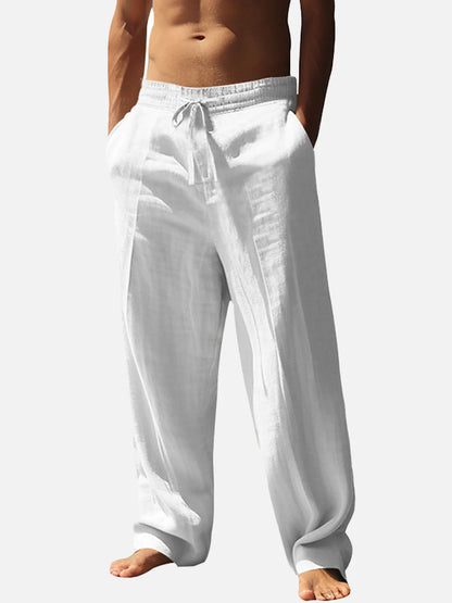 Casual linen pants for men with elastic waistband and side pockets Chic and Style