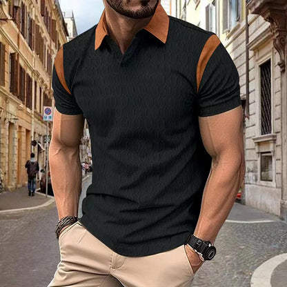 Chemise polo pour hommes avec des détails contrastés élégants et un design structuré respirant Chic und Stil