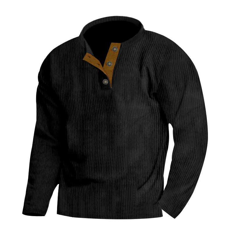 Wellness pullover for men with structured fabric and buttonless front Chic and Style