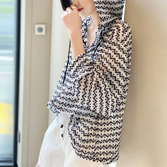 Tunique à capuche géométrique pour femmes Chic und Stil