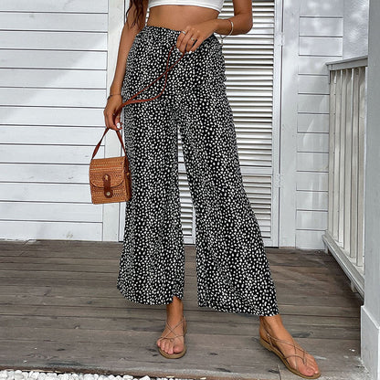 Women Wide Leg Pants Animal Print Chic and Style
