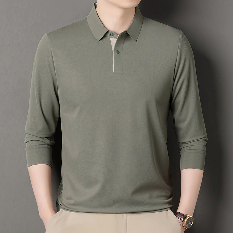 Men's 3/4 Sleeve Polo in Breathable Functional Fabric Chic and Style