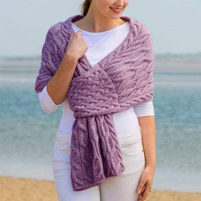 Knitted scarf for women with a modern cable pattern and versatile wearing comfort Chic and Style