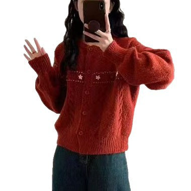 Dames Gilets à motifs avec boutons décoratifs et coupe décontractée Chic und Stil