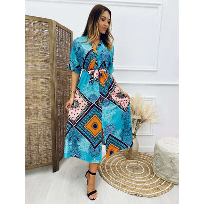 Femmes Bohémien Robe Portefeuille Chic und Stil