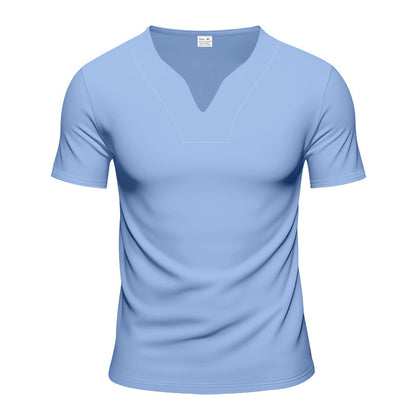 Homme t-shirt moderne à col en V en matériau respirant Chic und Stil