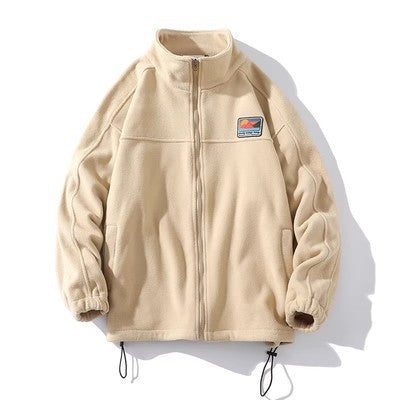 Men's fleece jacket with high collar and practical pockets Chic and Style