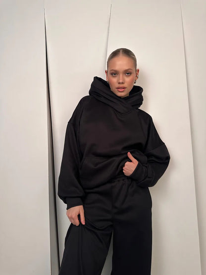 Chic and Style relaxed fit trendy women's hoodie set and loose pants