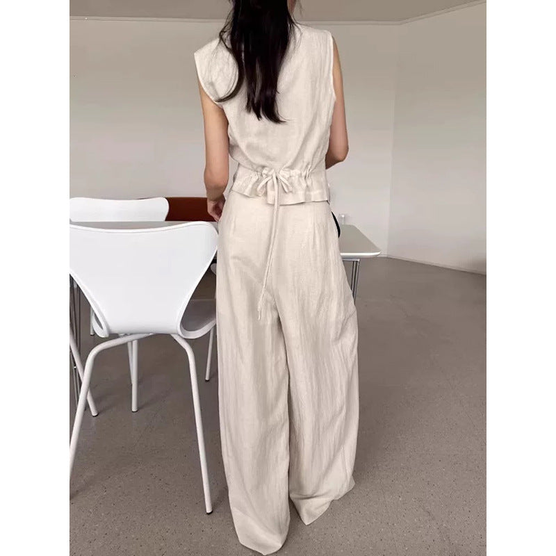 Tailored vest and wide pants set Chic und Stil