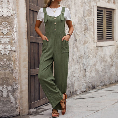 Dames Casual Linens Combinaison Chic und Stil