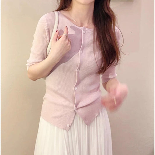 Cardigan à boutons côtelé pour femmes Chic und Stil
