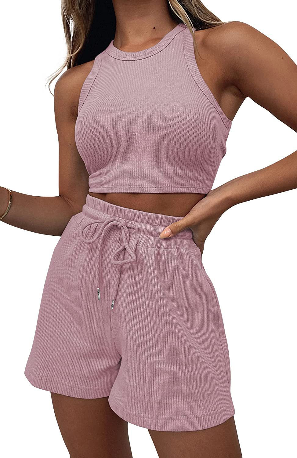 Tenue courte sportive à deux pièces pour femmes avec structure côtelée Chic und Stil