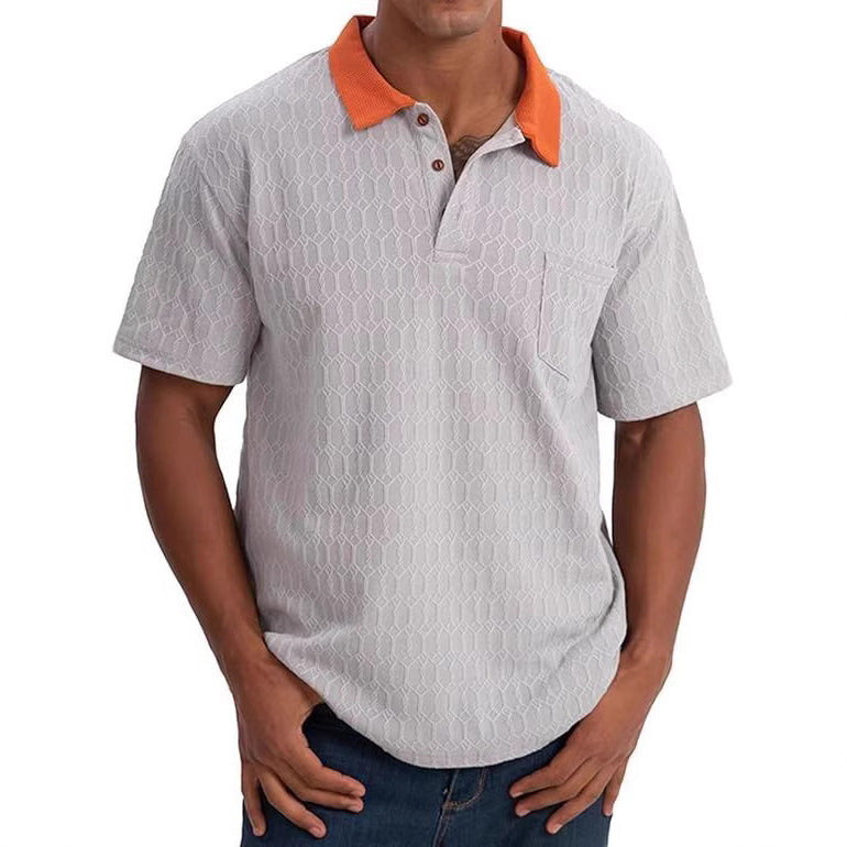 Polo de loisirs structuré pour homme avec col contrasté Chic und Stil