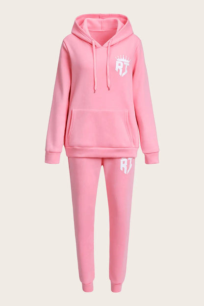 Cozy hoodie and jogger pants set for women with a practical kangaroo pocket design Chic und Stil